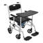 Fauteuil roulant de chevet avec roulettes et freins à hauteur réglable, table de plateau amovible, seau de toilette et couvercle, capacité de 220 lb