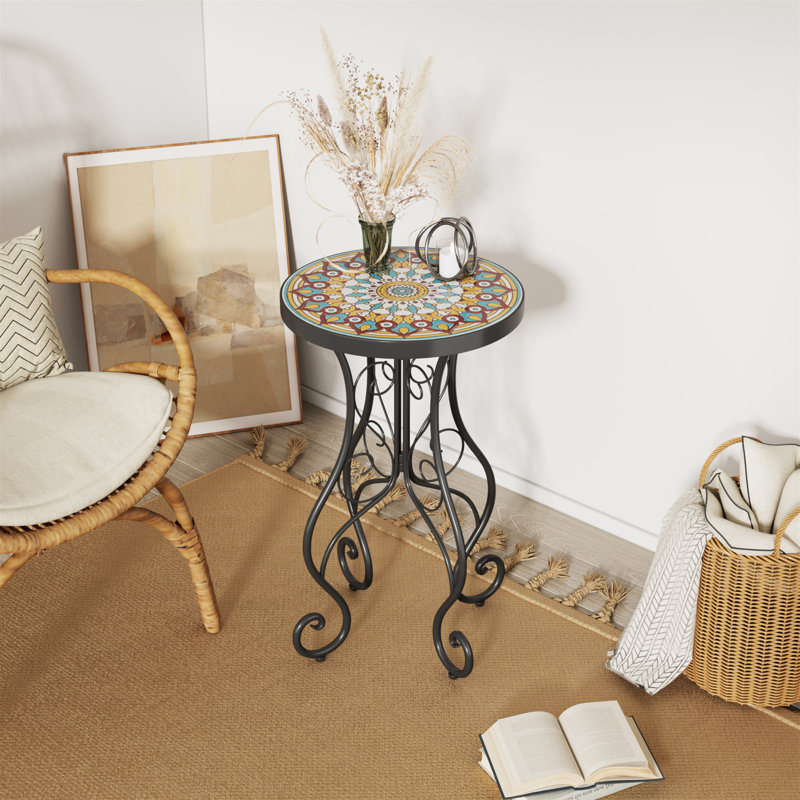 Table d'appoint ronde en céramique pour l'extérieur