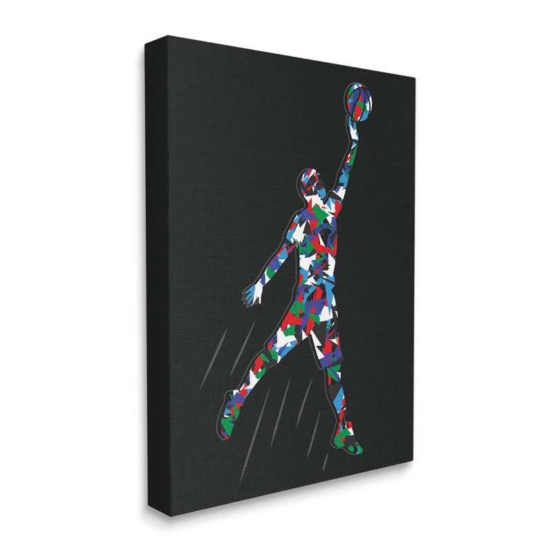 Art mural sur toile à motif abstrait de joueur de basketball par Arrolynn Weiderhold, H 40 po x l 30 po x P 1,5 po