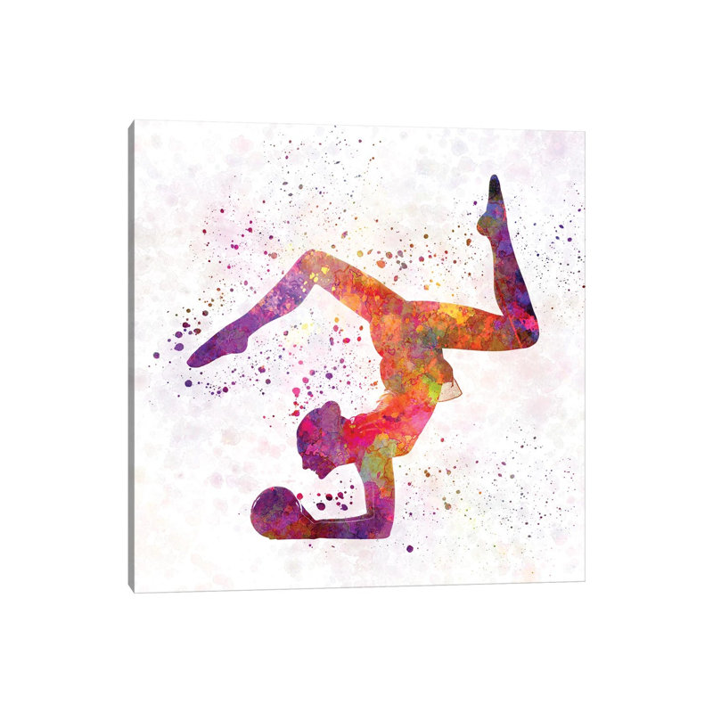Rhythmic Gymnastics Woman Silhouette by Paul Rommer - Wrapped Canvas Painting, 45.72 cm H x 45.72 cm W