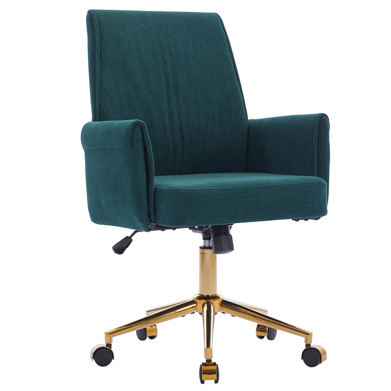 Mid-Back Liftable Office Chair, Striped Fabric, And Ergonomically Designed, Is An Excellent Choice For Working, Studying Or Relaxing. The Mid-Back Design Provides A Better Sitting Experience.Green