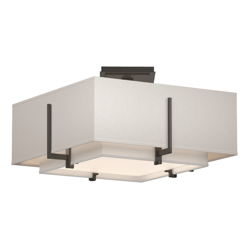 Exos 2 - Light Semi Flush Mount, Natural Anna, Dark Smoke