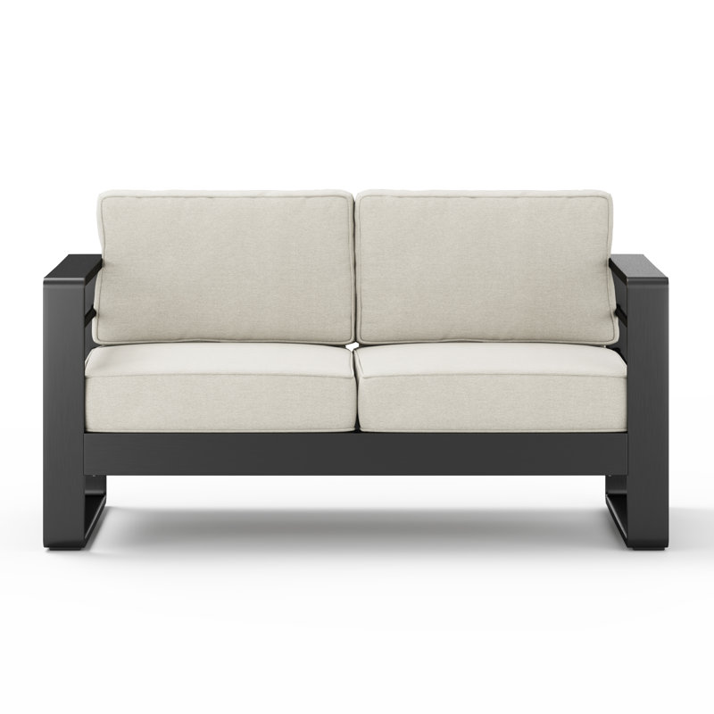 Lobianco 56.8'' Wide Rectangle Loveseat with Cushions, Beige