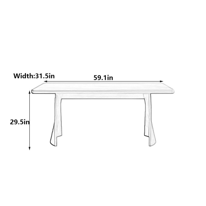 Table de salle à manger Vintage, H 29,5 po x L 59,1 po x l 31,5 po