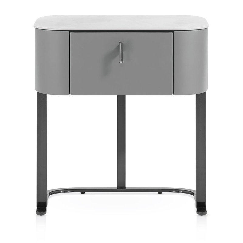 47.5cm W Metal Bedside Table, Grey