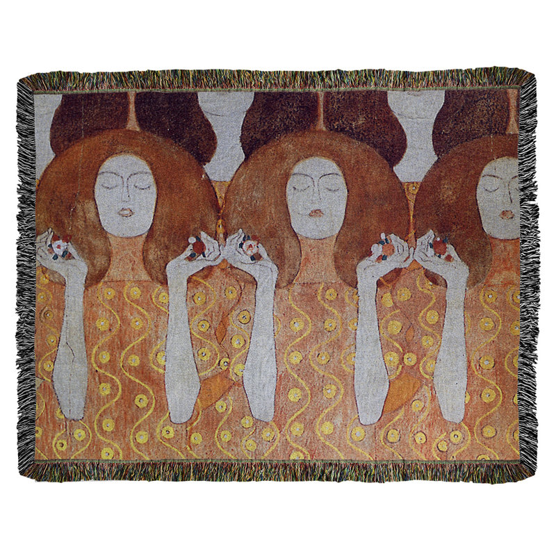 Jeté en coton gustav klimt, ange mariées, Orange