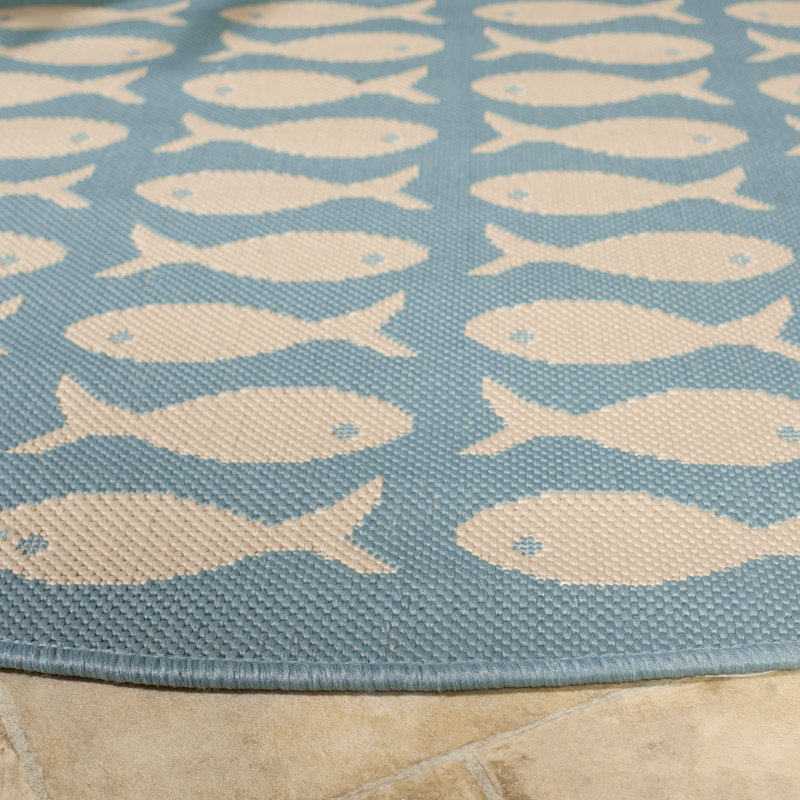 Treadaway Performance Indoor/Outdoor Area Rug, Round 5'3"