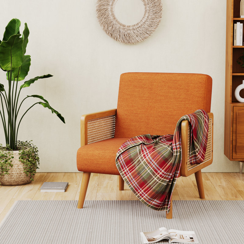 Fauteuil Egger de 23,6 po de largeur, Mélange de lin orange
