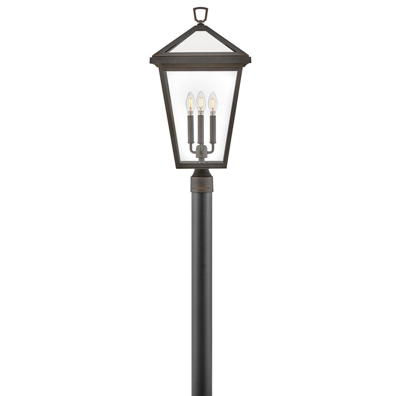 Tête de lanterne câblée 1 lumière H 26 po Alford, Bronze huilé