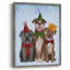 Christmas Party Mutts, reproduction encadrée - bois massif
