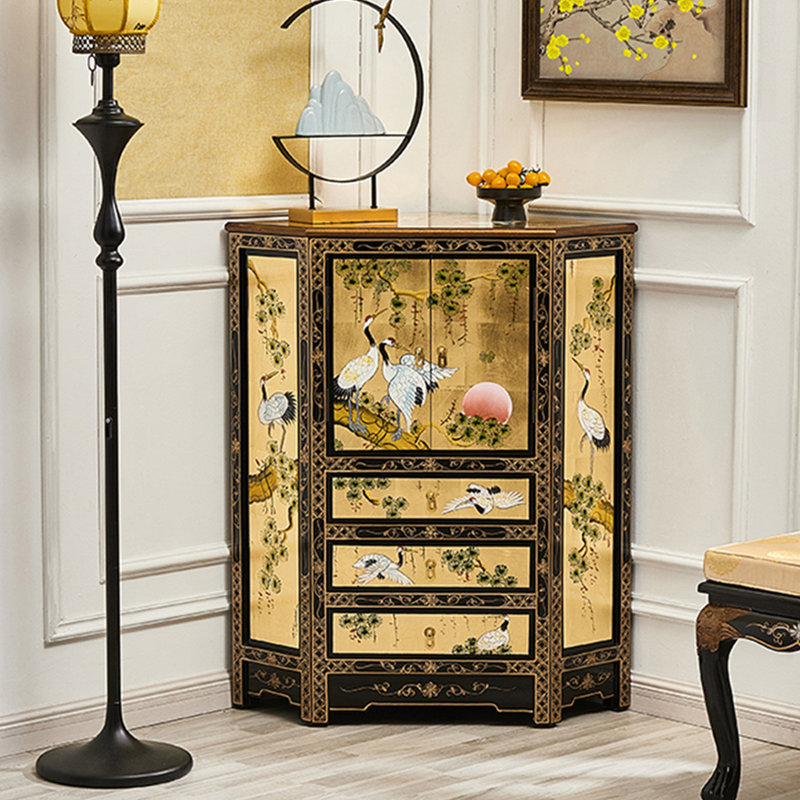 Painted Classical Corner Accent Chests