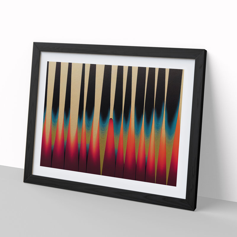 XH1022-9191X Tremendous Abstract Art - Single Picture Frame Painting, Black, 46cm H x 64cm W x 2cm D