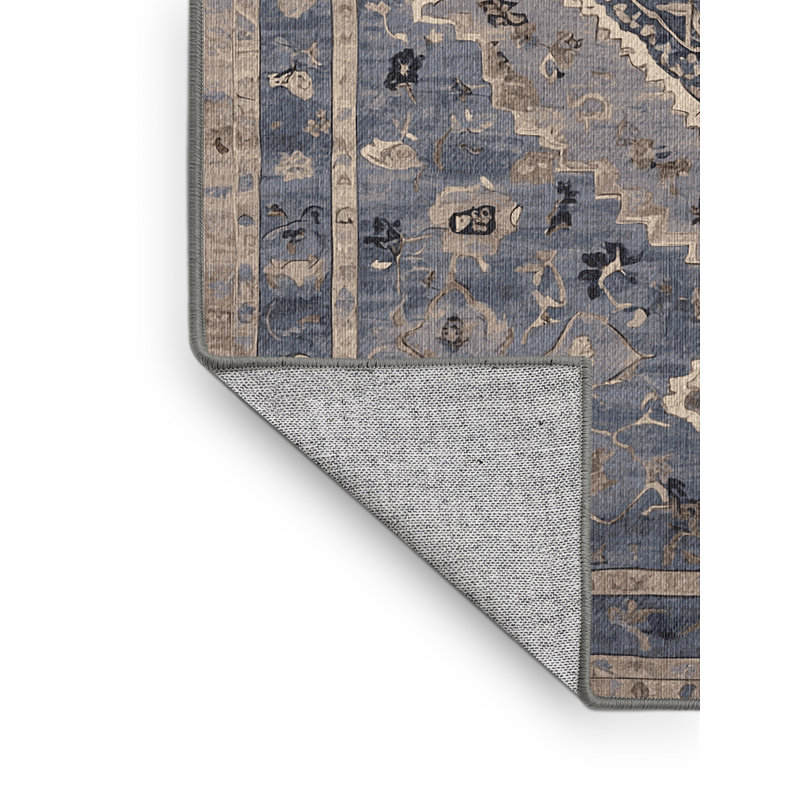 Machine Washable Gray Area Rug, Runner 2' x 4'