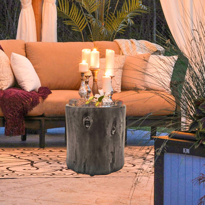 Table de bout en souche d'arbre