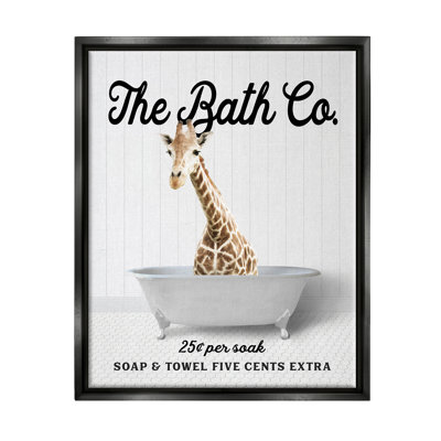 " Vintage Bath Ad Giraffe " by Lettered And Lined