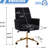 Ergonomic Liftable Mid-Back Office Chair, Black Striped Corduroy, Golden Base, Soft Memory Foam Cushion, 25.08 In Depth, 24.64 Width, 42.39 Height, 27.24 Lb Weight Corduroy Design, Black, Product-540299717