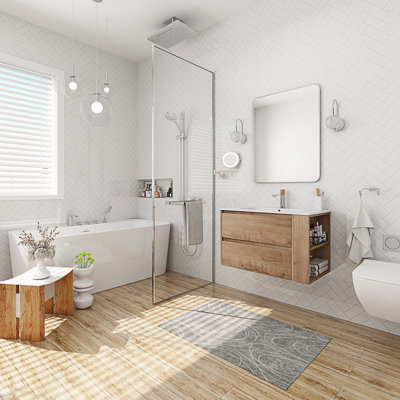 Wall Mounting Bathroom Vanity With Gel Sink