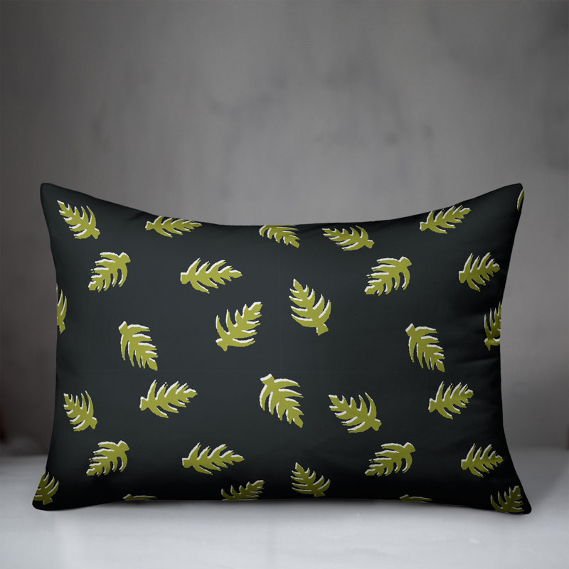 Coussin Palm, Vert / Gris