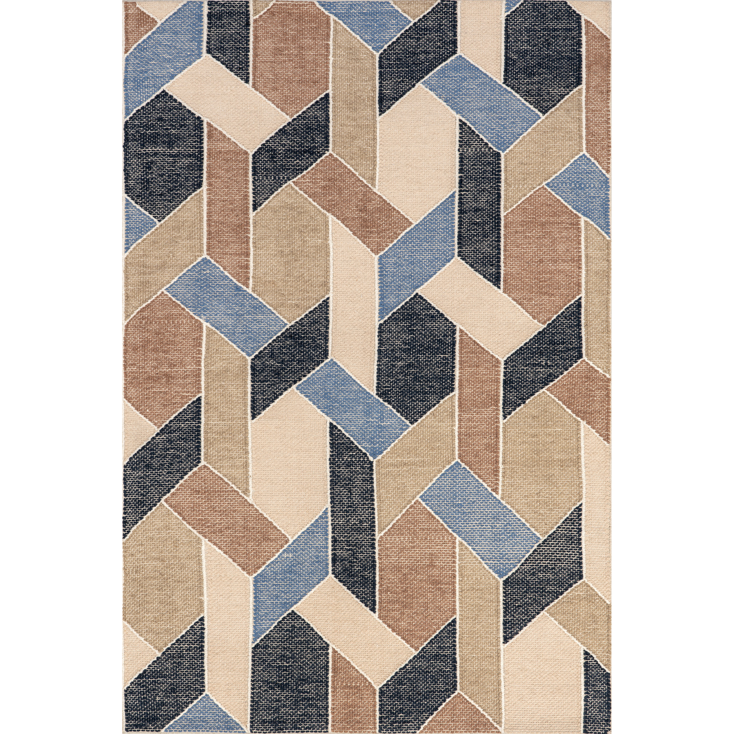Corrigan Studio Rhea Geometric Wool Jute Area Rug for Dining Room