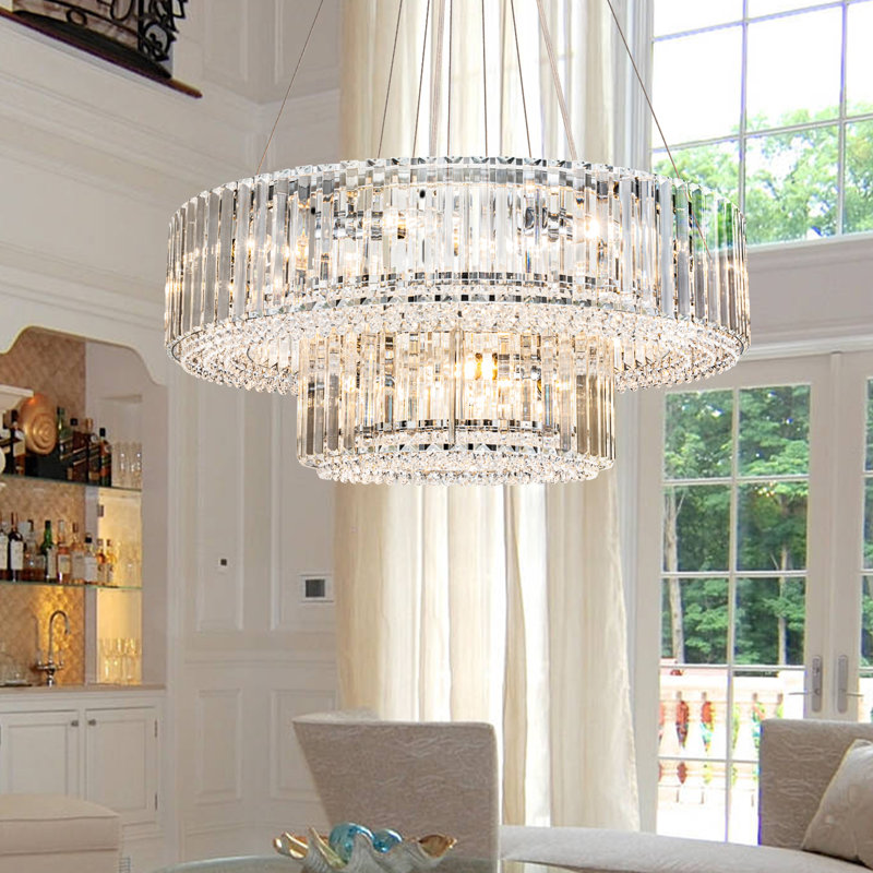Craggie 12 - Light Crystal Tiered Chandelier, Chrome