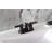 Kingston Brass NuvoFusion Two-Handle 3-Hole Deck Mount 4" Centerset Bathroom Faucet with Plastic Pop-Up-11177516