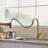 Gold Kitchen Faucet With Pull Out Sprayer Single Handle 1 Hole High Arc Pull Out Kitchen Sink Faucets