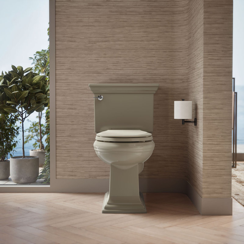 Siège de toilette Cachet à devant arrondi avec couvercle et siège à fermeture silencieuse, Banc de sable