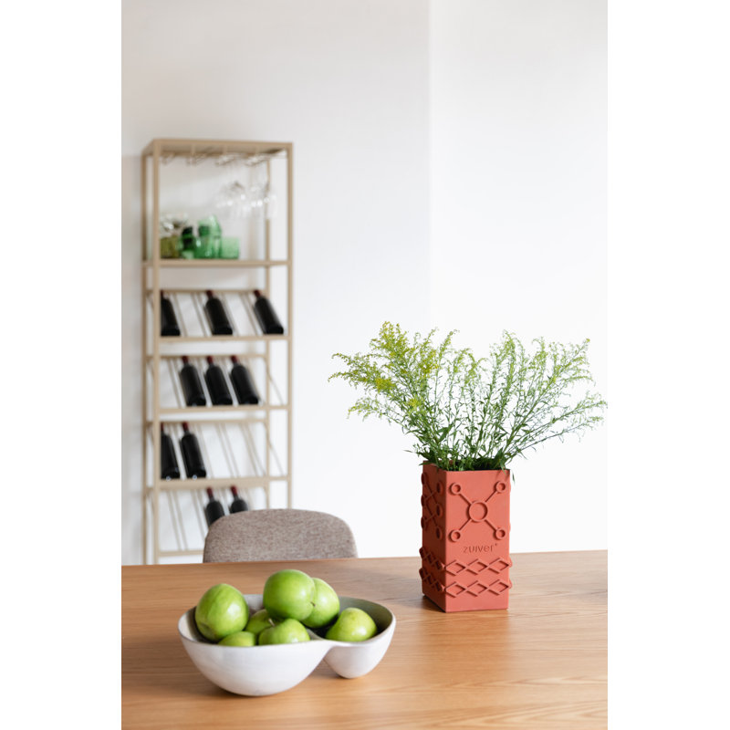 Cantor 20 Bottle Floor Wine Bottle & Glass Rack in Beige