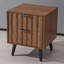 2-Drawer Fluted End Table With Solid Wood Legs, Storage Side Table For Living Room/Bedroom