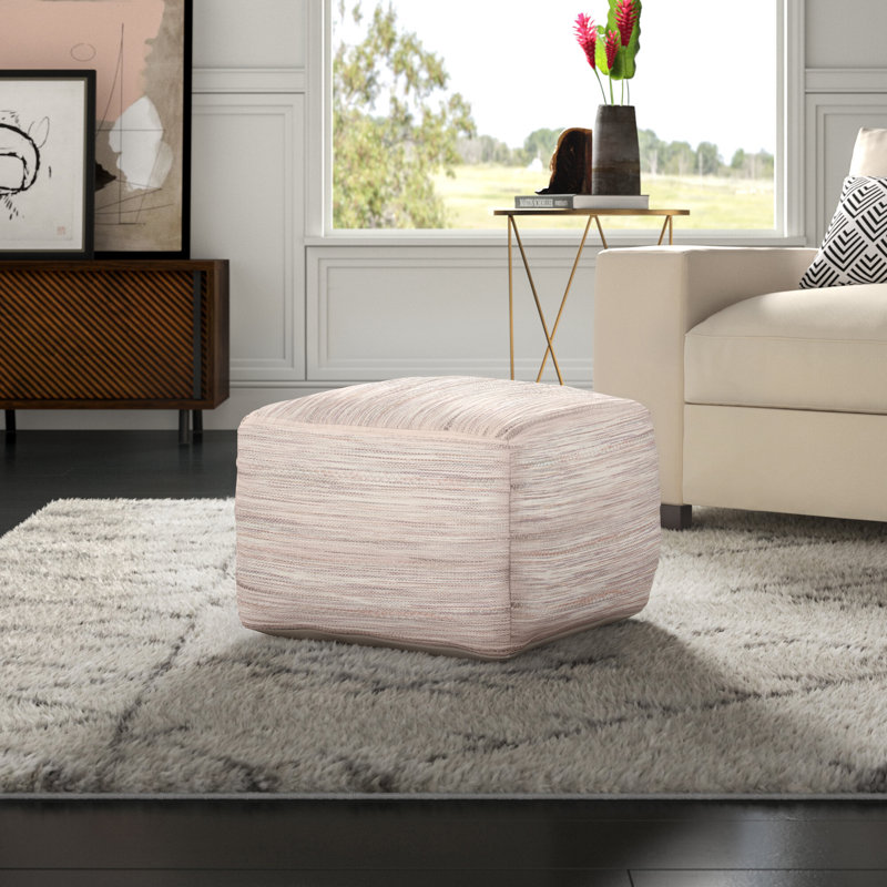 Ambler Upholstered Pouf, Beige