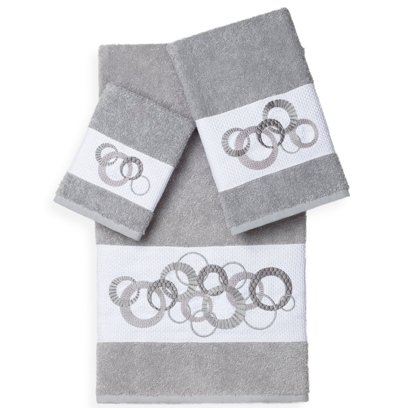 Annabelle 3 Piece Towel Set, Light Gray