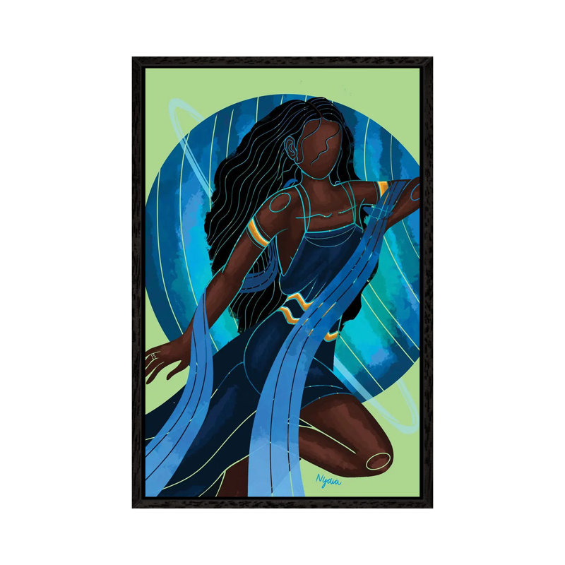 Aquarius - Painting on Canvas, Black Framed, 101.6cm H x 66.04cm W x 3.81cm D