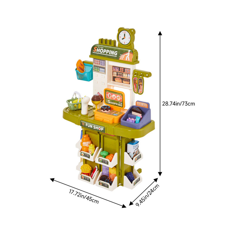 Children Pretend Supermarket Shopping Playset 38PCS