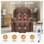 Brown Fabric Power Lift Recliner Chair with Heat and Massage Functions