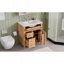 Meuble-lavabo de 30 po avec lavabo, meuble-lavabo en bois avec tiroir rabattable, 2 tiroirs à fermeture en douceur, 1 porte à fermeture en douceur, bois massif et panneau de fibres à densité moyenne, poignées en bois élégantes
