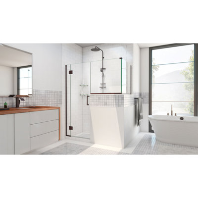 Unidoor-X 57 W x 30.38 D x 72 H Frameless Hinged Shower Enclosure