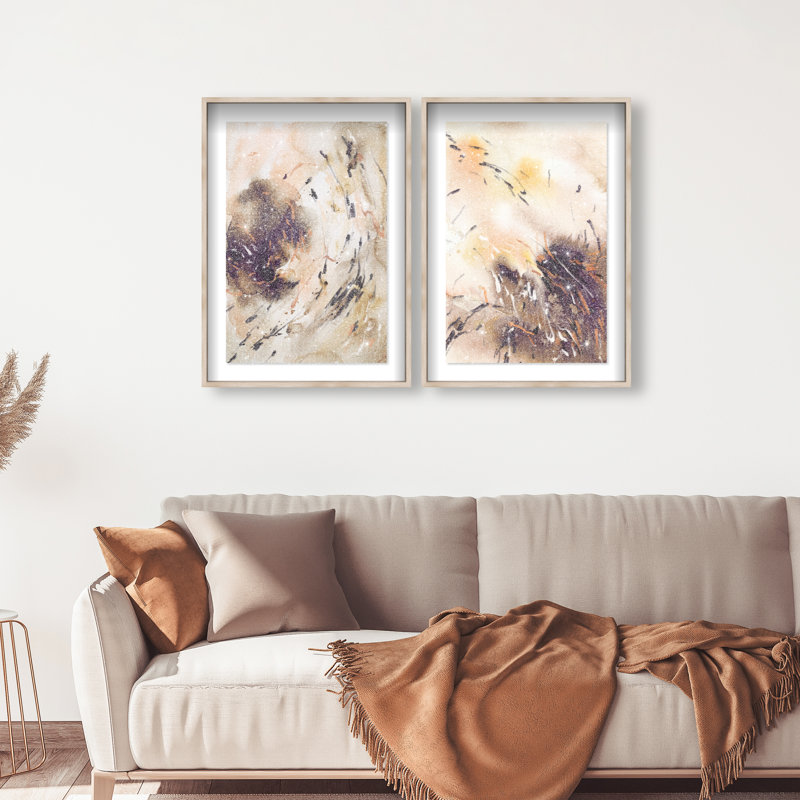 Floating Autumn Set Set by Oliver Gal, 62"H x 42"W, Natural Oak Shadowbox