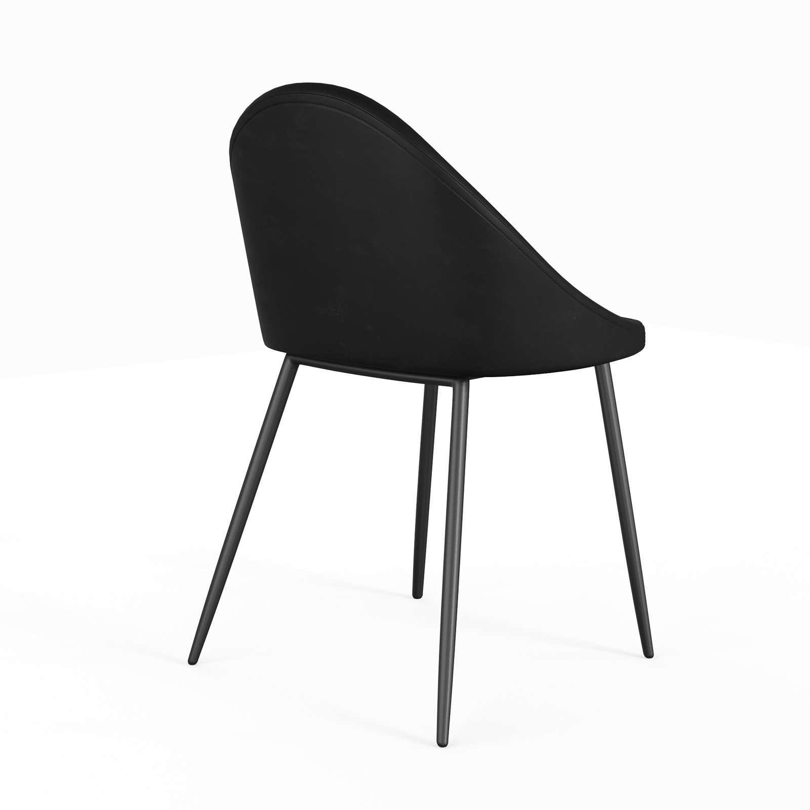 Holmes Side Chair, Midnight Black Vegan Leather