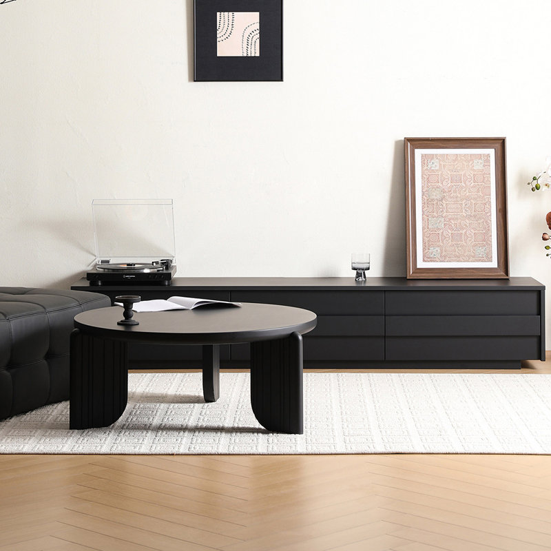 Modern simple solid wood TV cabinet, 70.86"