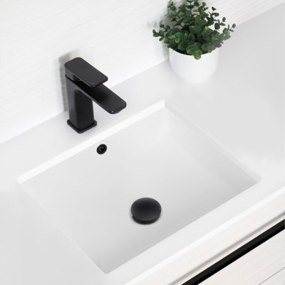 Lavabo de salle de bain rectangulaire encastré blanc L 1/2 1/2 po STY retie Horizon Modish