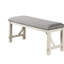 Mobilier de salle à manger 1 x banc avec coussin en tissu gris et lignes blanches