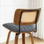 Tabouret pivotant rembourré en noyer avec structure en bois massif et en fer-323521277