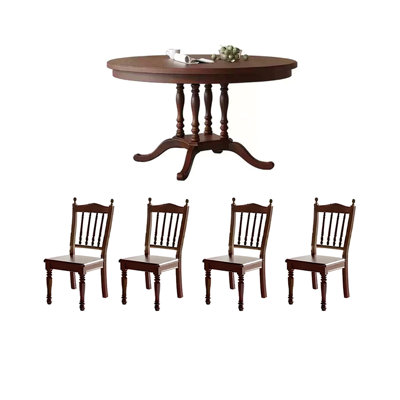 French elegant solid wood round table set