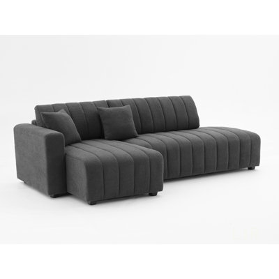 Wool Left Facing Sectional Sofa With Chaise, Plush Lamb Wool Upholstery For Ultimate Comfort And Style