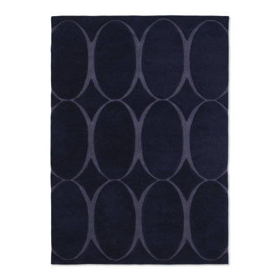 Renaissance Wool Geometric Area Rug in Blue