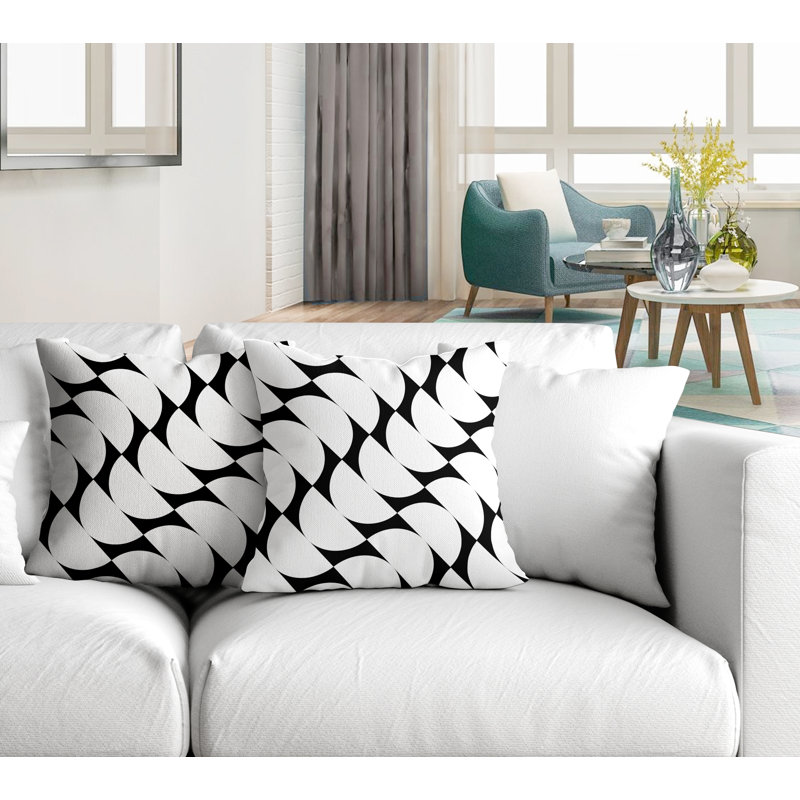 Coussin Piers, L 17 po x H 17 po, Noir