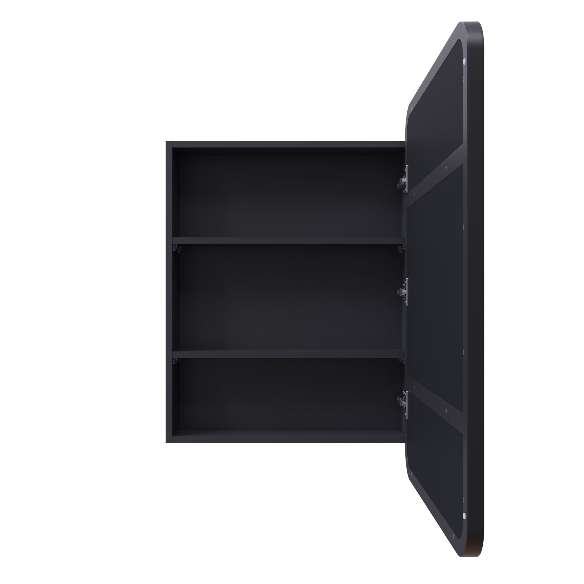 Stainless Steel Recessed Framed Single Door Medicine Cabinet with Adjustable Shelves, Black