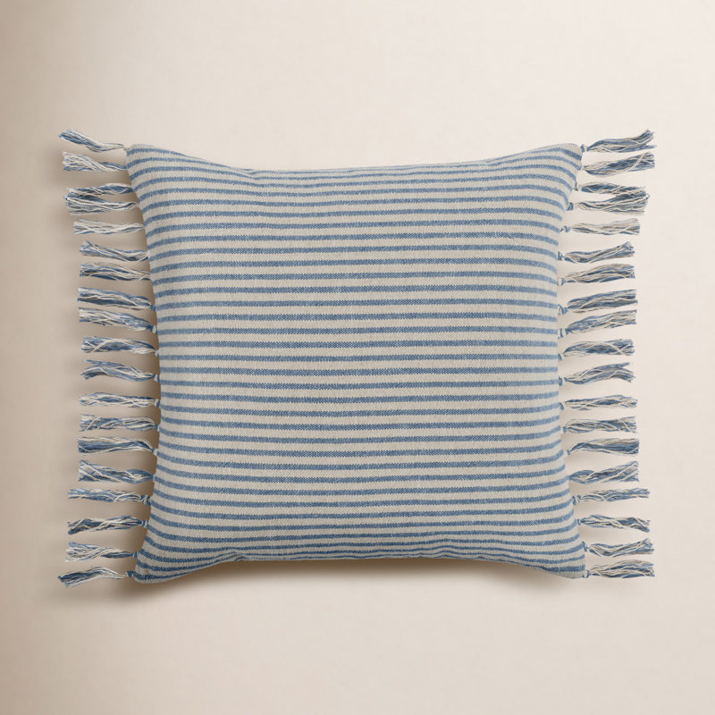 Benny 20" Square Throw Pillow, Blue Natural