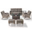 Ensemble de table de foyer d'extérieur en rotin 7 pièces avec chaises berçantes et canapé-950293015