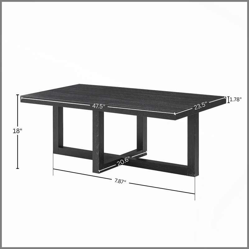 Table basse contemporaine Luno, noir, Black